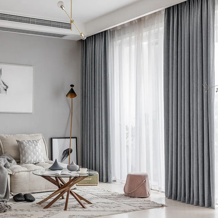Thermal Insulated Grommet Room Darkening Blackout Curtain Window Curtains For Shading Luxury Curtains for the Living Room