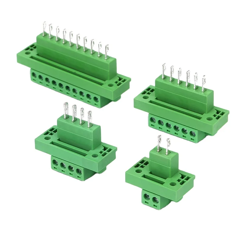 one Set 2pin 2EDGWB 5.08mm wall mounted Terminal Block Pitch 5.08mm Screw Plug-in Terminal Blocks Connector