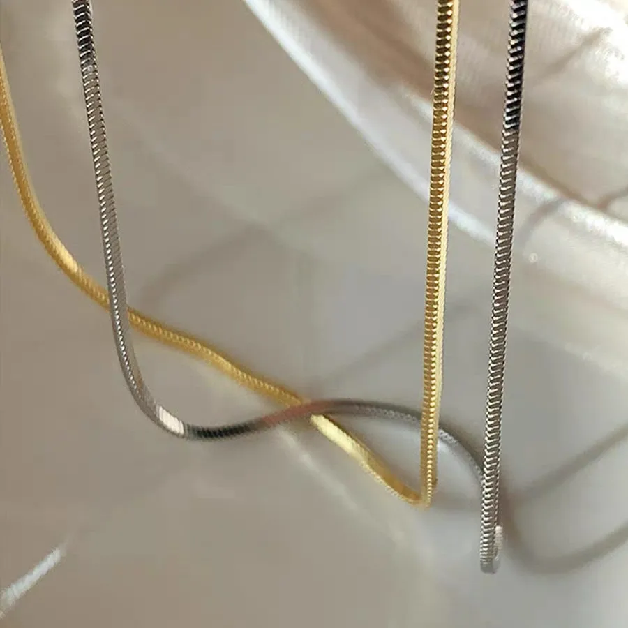 HOVANCI Thin 0.9mm 2mm Herringbone Round Snake Chain Girl Men Tarnish Free Stainless Steel Chain For Jewelry Making Supplies