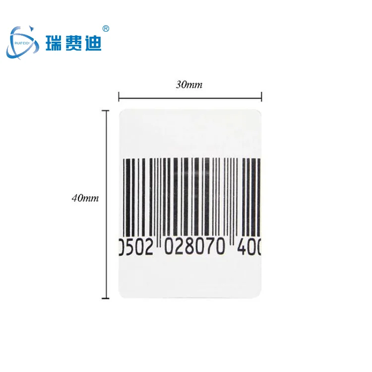 factory supply Soft EAS RF Labels customized adhesive 8.2 Mhz alarm tag 30*40 100% detection for retail anti theft