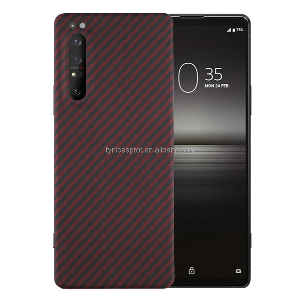 FY Sport Carbon Fiber Phone Case for Sony  5 III Red Aramid fiber 5II phone case