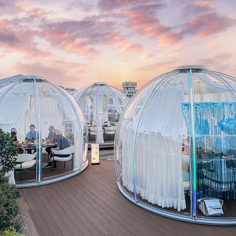 Full House  Prefabricated Dome Houses Green Transparent Luxury Bubble Home Polycarbonate Dome