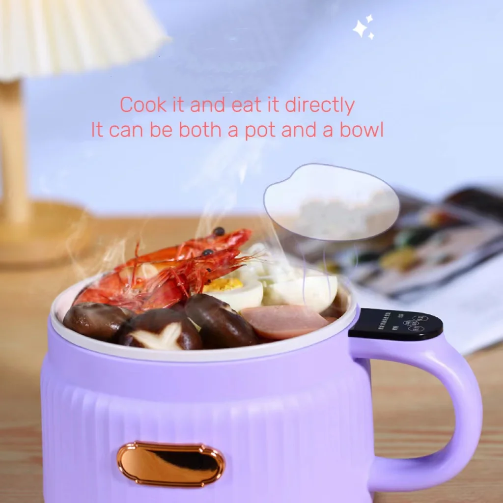 2024 Fast Cooking 600W Multifunctional Electric Soup Pot Ceramic Body Non-Stick Pan Steaming Household Rice Cooker US Plug