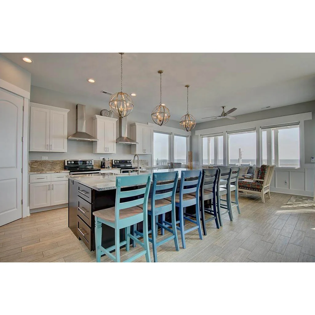 CBMmart Best Seller Chinese Manufacturer Supply Wooden Grain Moisture Proof Kitchen Cabinets Modern Design