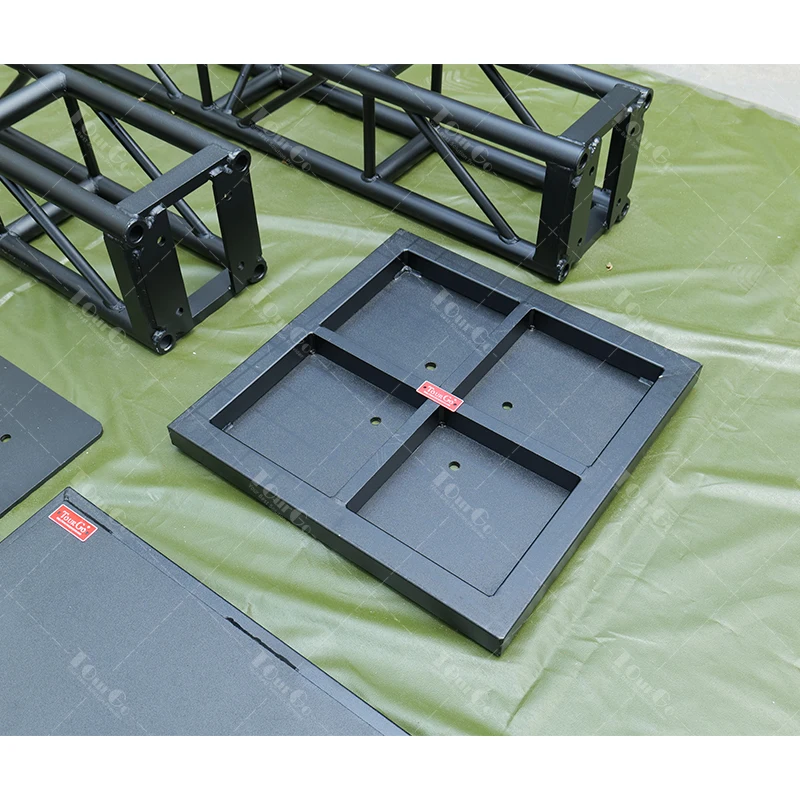 12' 20' 24' 30' black Tomcat square box bolt screw aluminum truss base plate for party DJ stage truss display