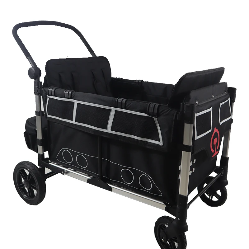 Горячая распродажа стильная детская коляска с двойной ручкой складная большим пространством четыре места дышащая