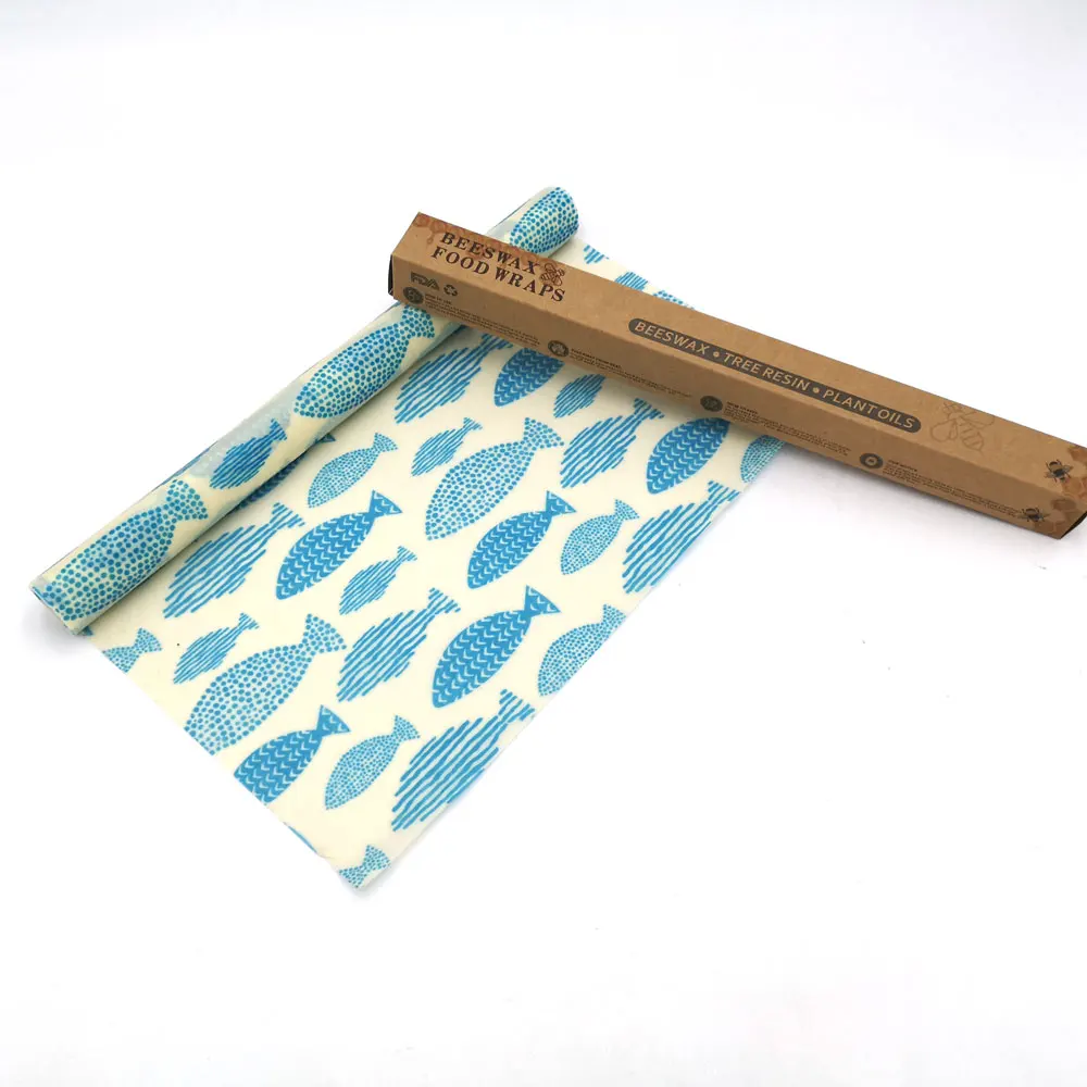 Washable Reusable Beeswax Food Wrap Paper Sheet Bee Wax Natural Organic Food Wraps LFGB Certified Reusable Food Beeswax Wrap