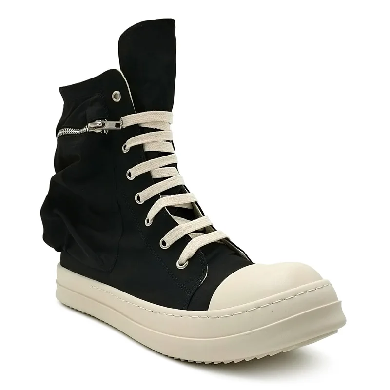 2022 Fashion Women Black Sneakers Ladies Shoe Sneakers Zipper Canvas Casual Shoes