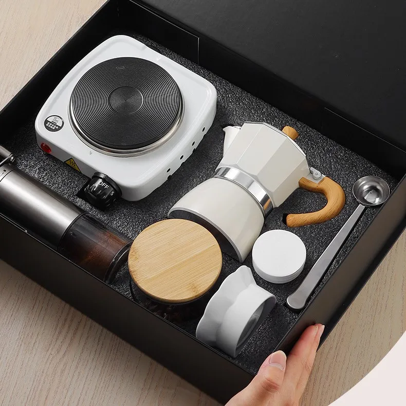 Портативная кофеварка для эспрессо, Подарочная коробка, ручная шлифовальная машина, кофеварка для мокко, подарочный набор, кофеварка для эспрессо