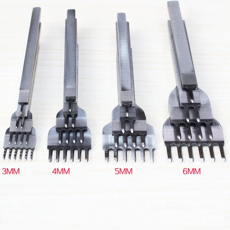 Black non-slip diamond cut DIY leather tool leather oblique flat cut electroplating white hand-stitched diamond cut punch hole