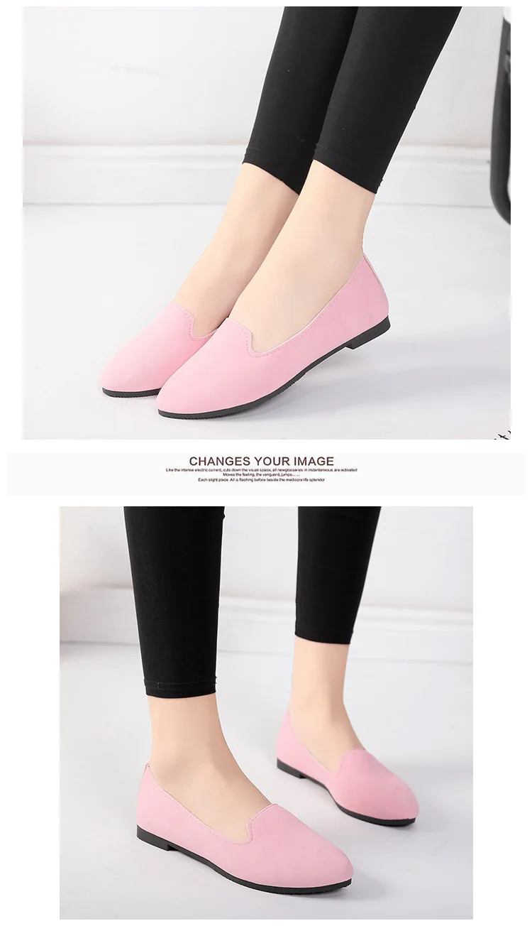 CLS002 pointed suede shallow mouth 35-43 code jobs shoe flat comfort women's casual shoes