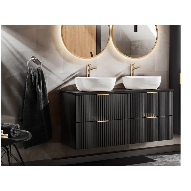 2024 custom wash basin modern bath set organizer floating cabinet with sink makeup bathroom vanities floating vanity