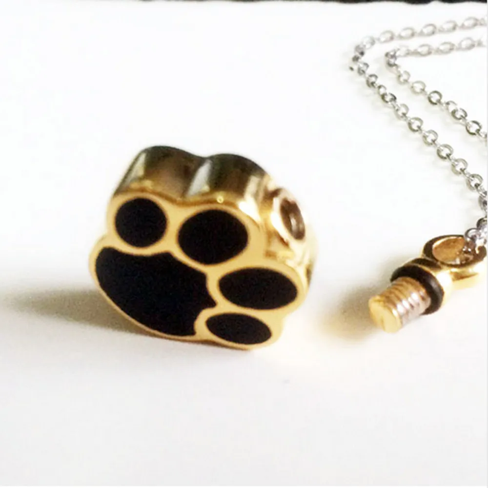 
Lovely Pet Paw Cremation Jewelry Memorial Ashes Keepsake Urn Pendant Necklace 