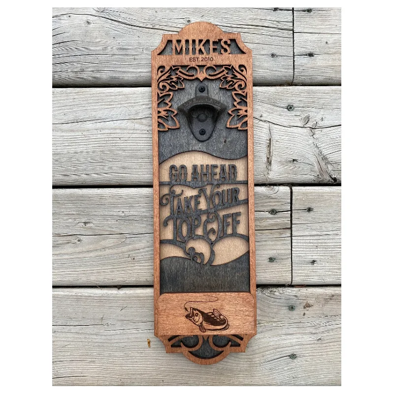 New wall mounted wooden bottle opener bottle cap collector kitchen bar wall decoration wooden crafts