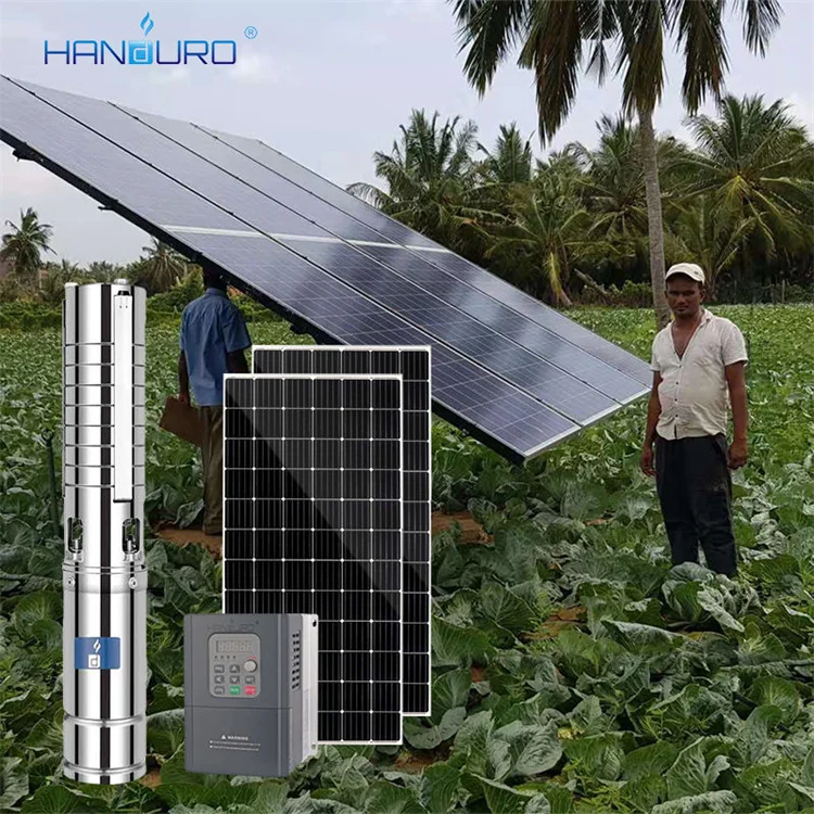 Handuro 380V 3KW 7m3/h 210m 4inch AC/DC Three Phase Brushless Submersible 4HP Solar Water Pump For Irrigation
