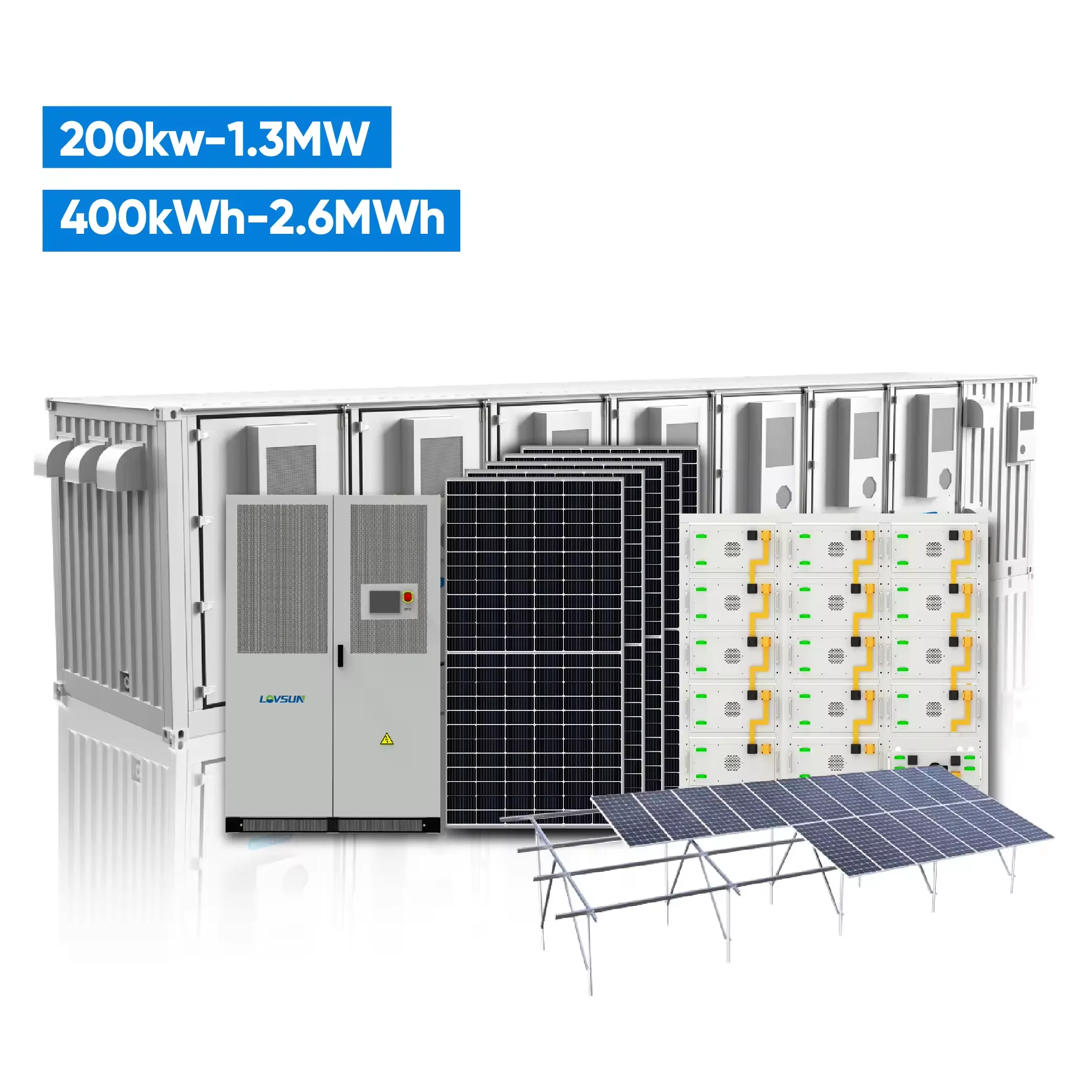 Plant Project Energy Storage System BESS Container 500KWH 1MWH 2MWH 5MWH Solar Power Systems ESS Container