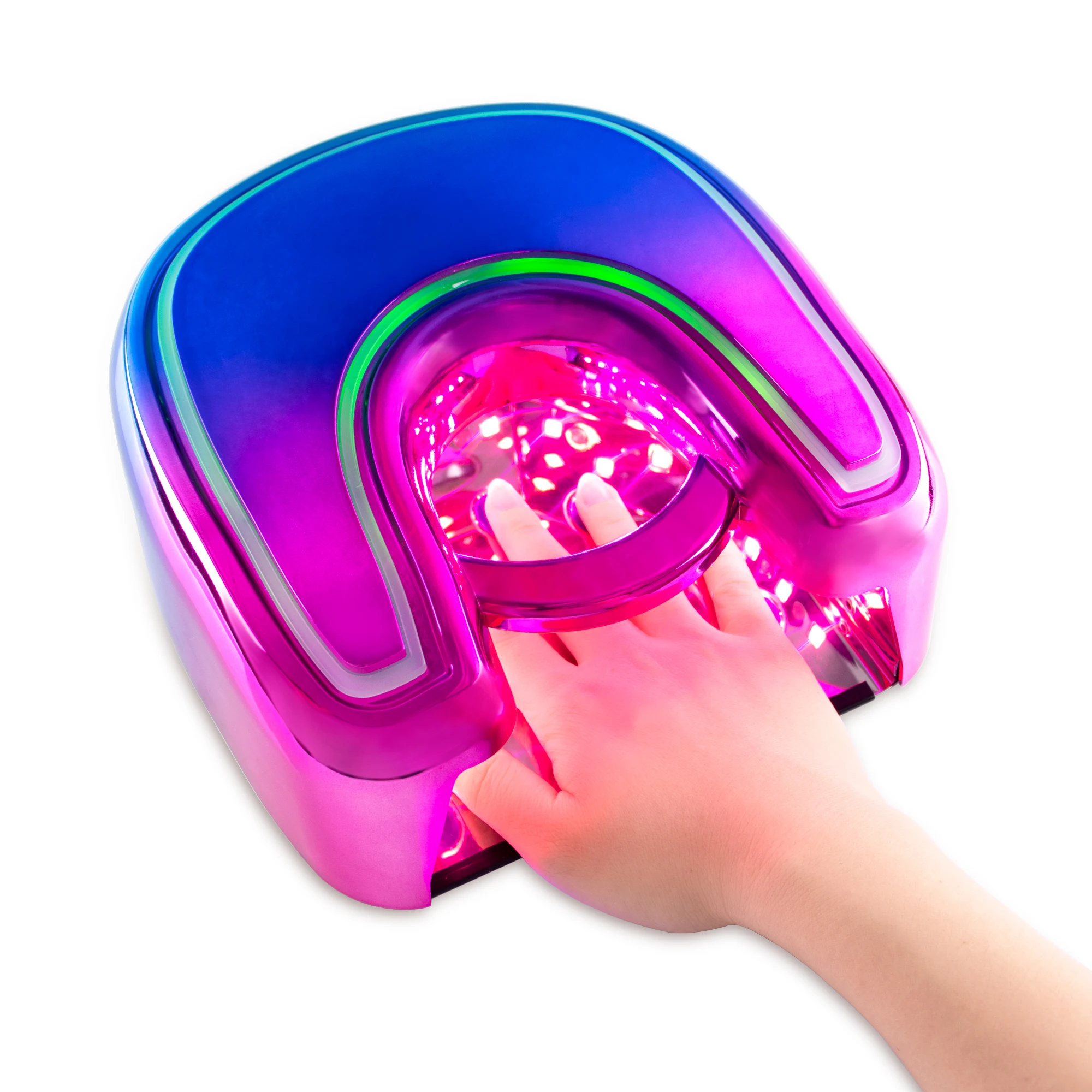 2021 Wholesale Newest design Gradient Color cordless rechargeable led uv nail lamp 48w led gel nail lamp