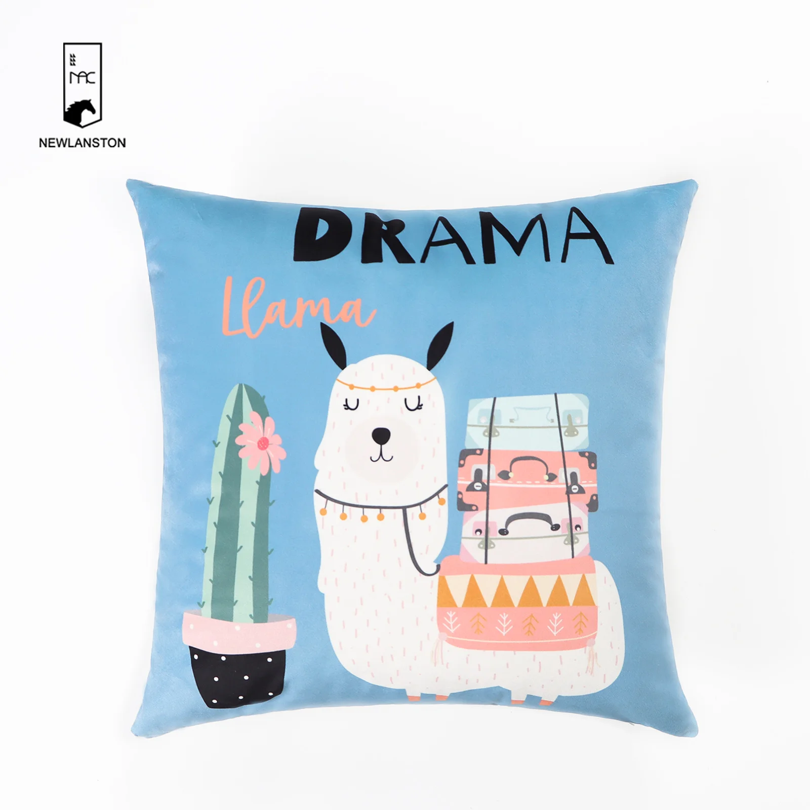 Square Animal Digital Printed Cushion Pillow Cover Comfortable Velvet Polyester Plants Throw Pillowcase For Children Room