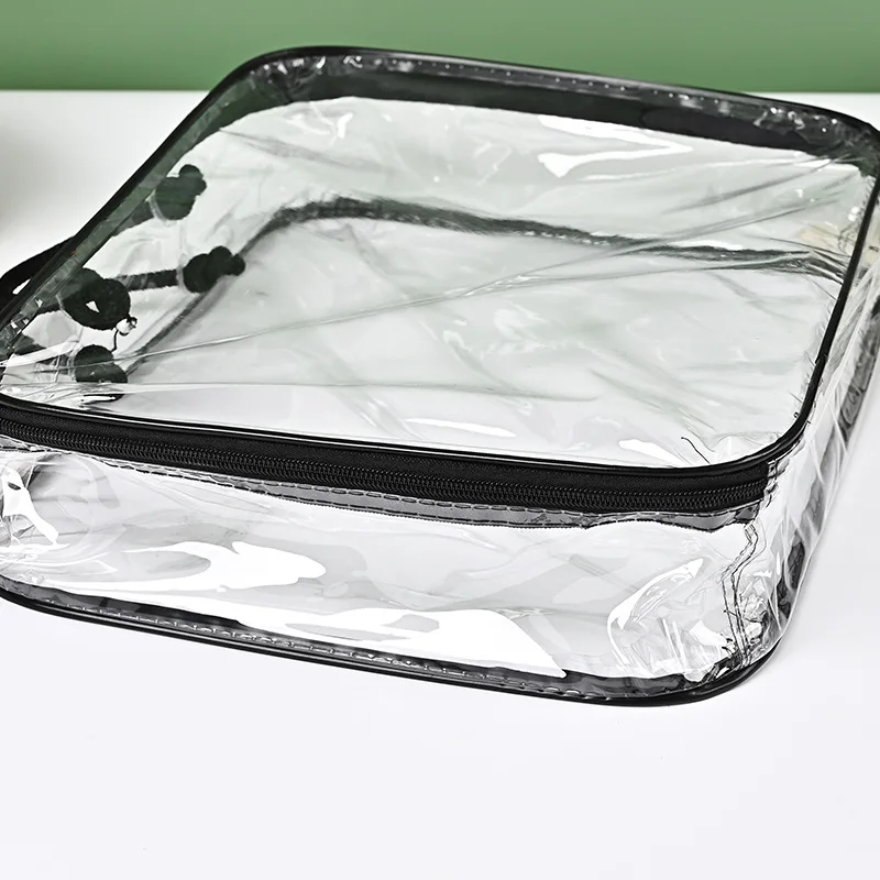Пользовательский логотип ПВХ Zip Lock сумка для хранения с металлической молнией многоразовая прозрачная пластиковая постельного белья и