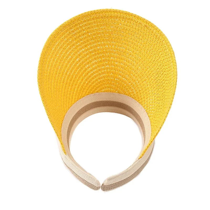 Wholesale Kids Fruit Summer Visor Hats With Knitted Soft Sweat Straw Hats