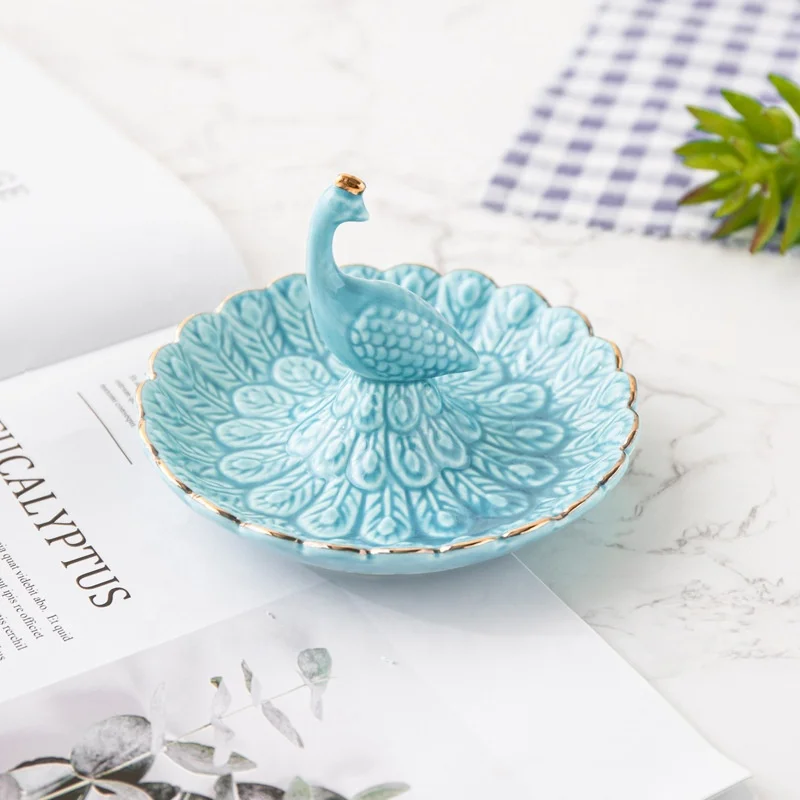 Creative Irregular Cute Cosmetic Storage Tray Cloud Shaped Ceramic Jewelry Holder Trinket Tray