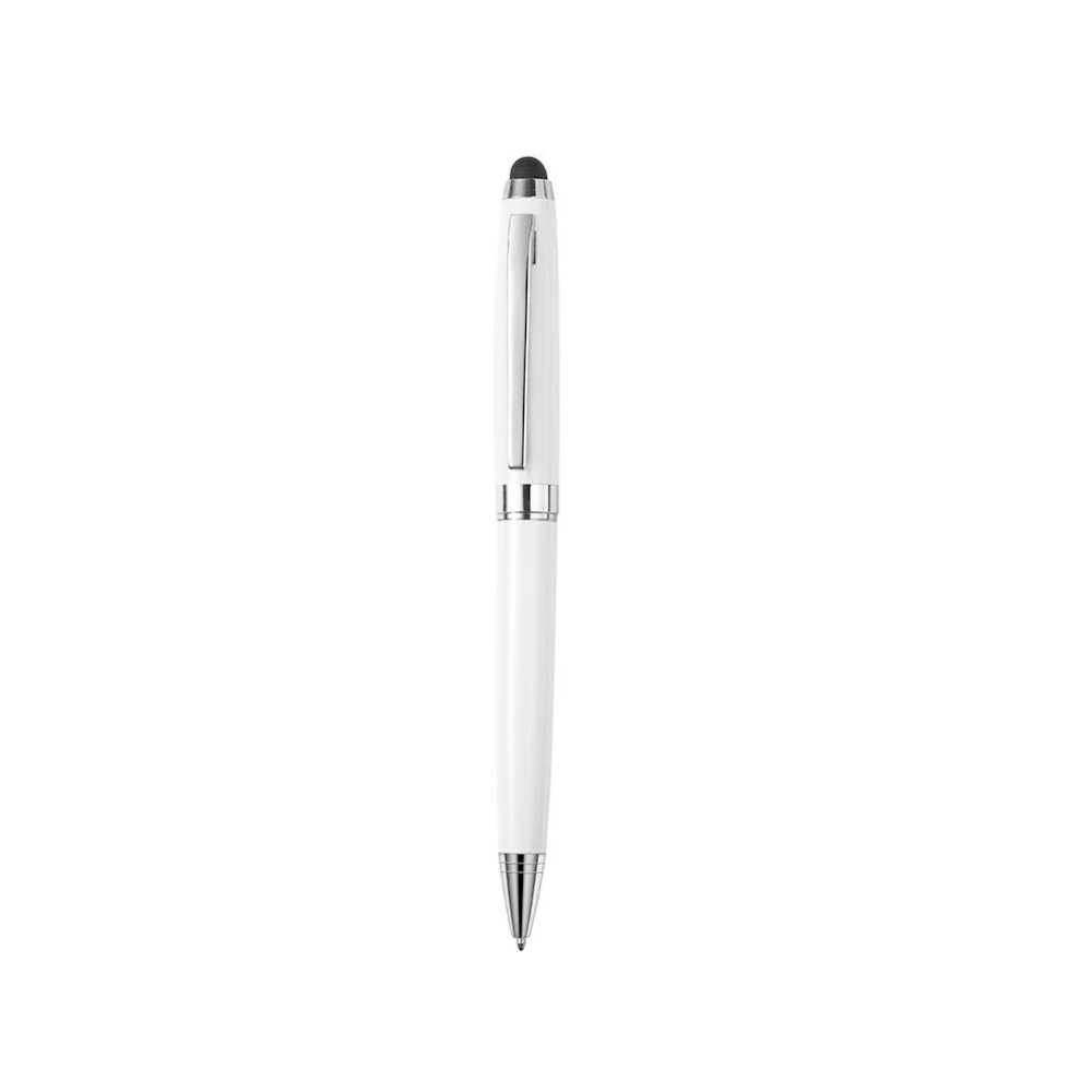 
Customized White Laser Twist Action Metal Pen With Stylus 