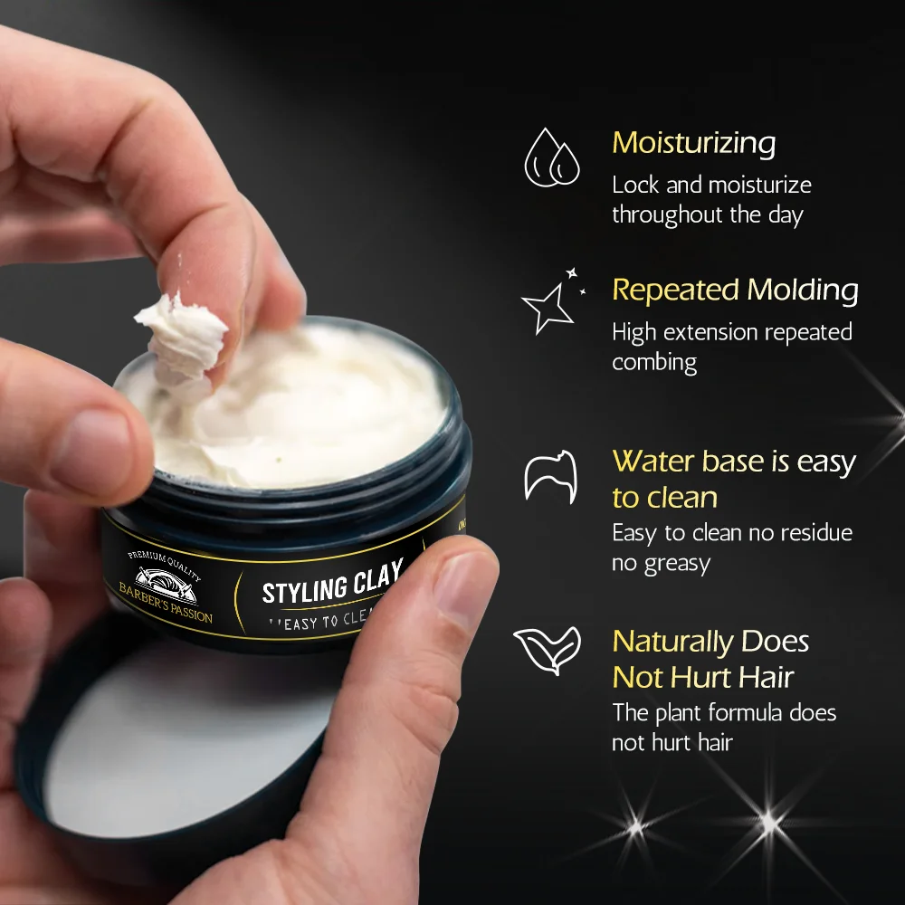 Adds Thickness Hair Putty Styling Clay Mud Private Label Natural Texture Volume UP