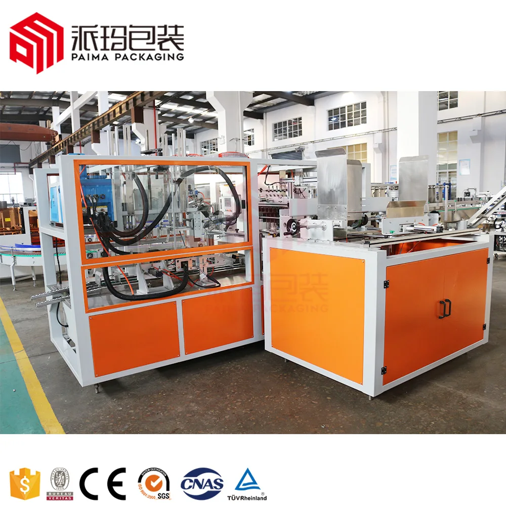 Automated one piece carton box Hot Glue Wrap wrapping packing Machine Horizontal case packer For beverage production line Price
