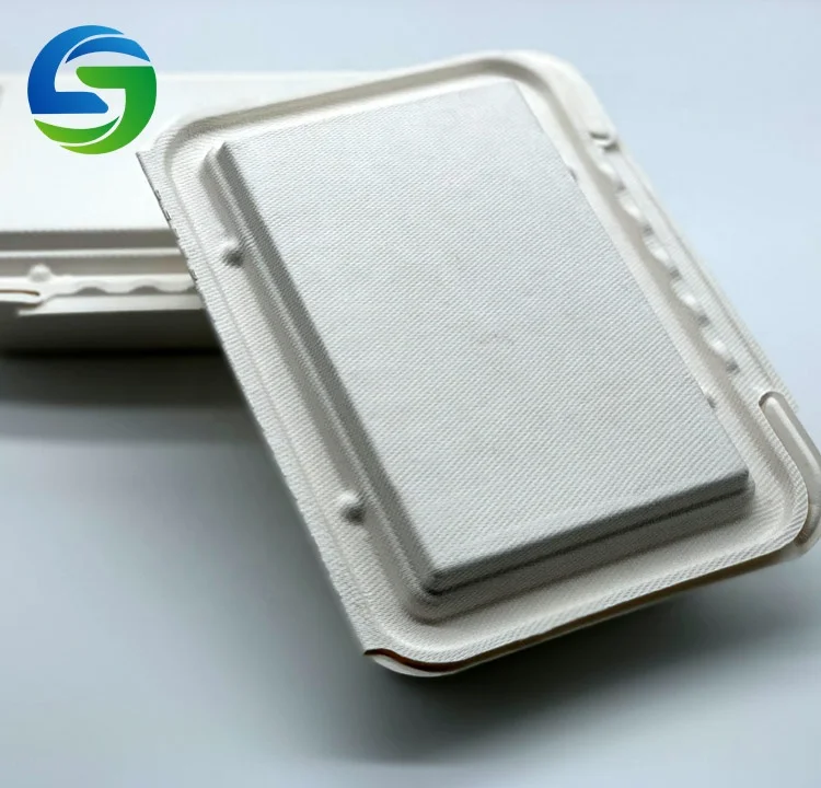 6 x 9 Inch Eco-Friendly biodegradable disposable sugarcane bagasse packing food container Food Delivery Box