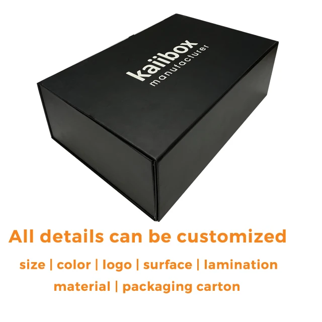 
custom Black Cardboard Magnetic Gift Boxes, black paper gift boxes with ribbon,gift box packaging for gift pack 