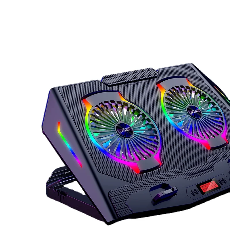 Laptop cooler with RGB  lights and  Twin turbines dissipate heat quickly