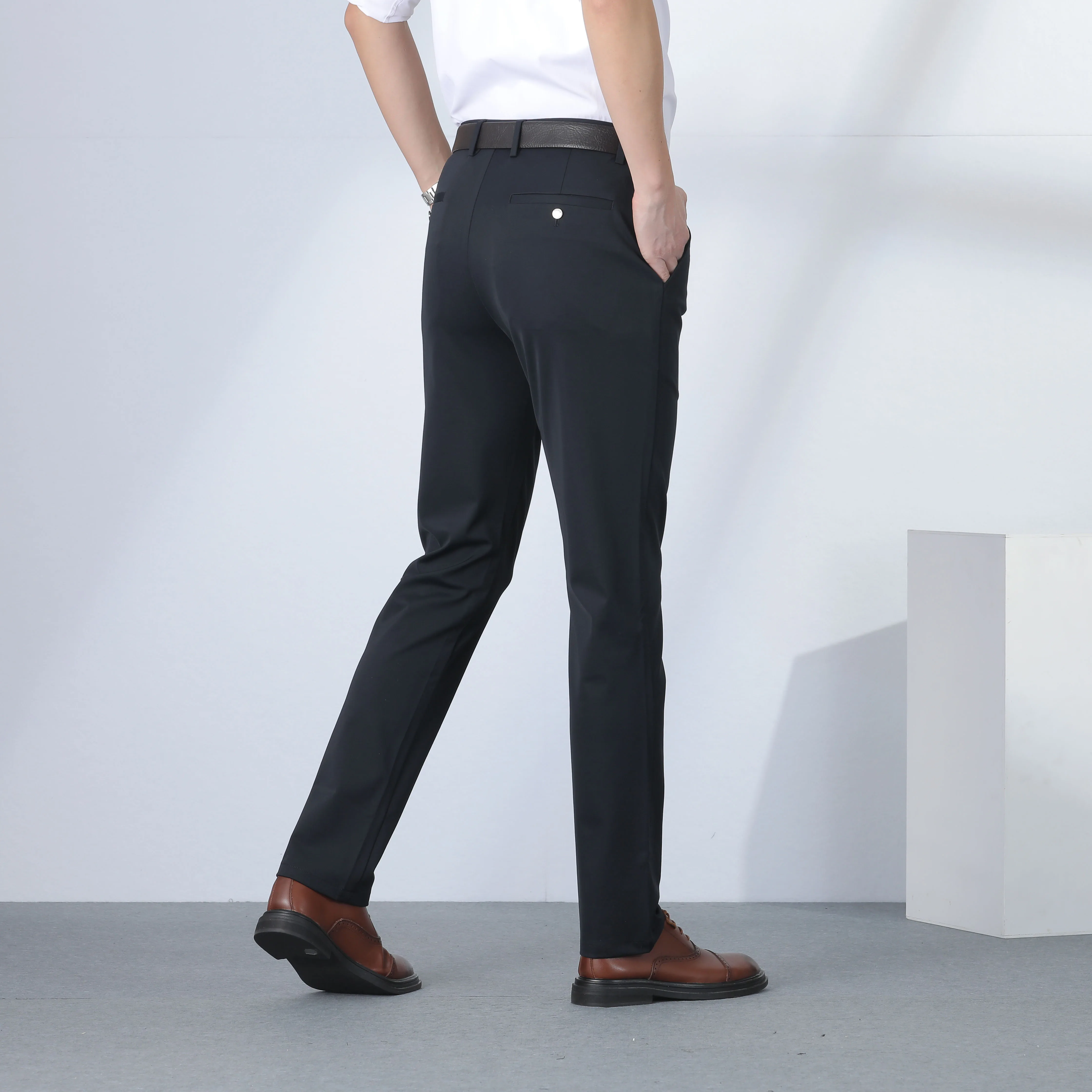 Оптовая продажа, удобные дышащие деловые мужские формальные брюки, одежда