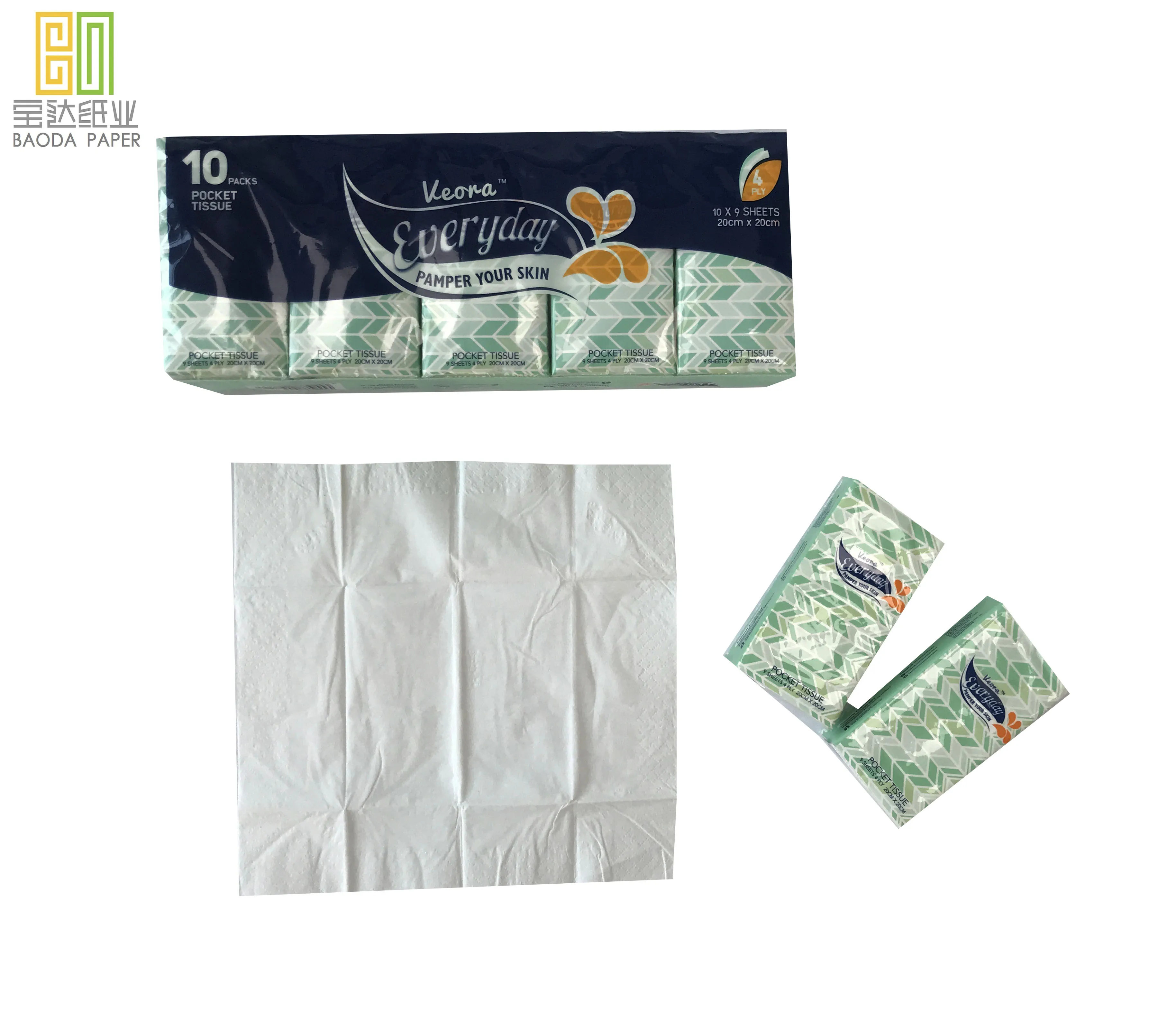 Лидер продаж, дорожный и бытовой биоразлагаемый натуральный бумажник, 3 слоя, 4 слоя, карманная салфетка для лица