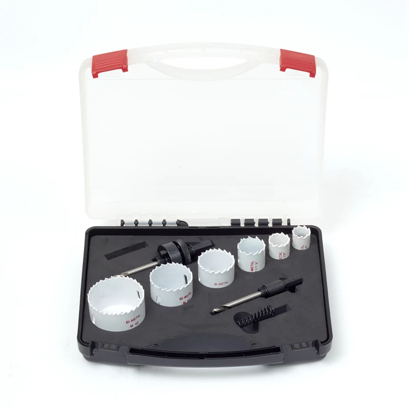 6pcs 8pcs HSS Bimetal Hole Saw Kit 19mm to 57mm Wood Metal Drilling Holesaw Set