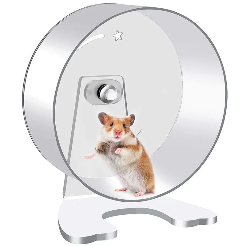 acrylic hamster rotating running wheel Small pet running wheel machine transparent acrylic round hamster running sports bracket