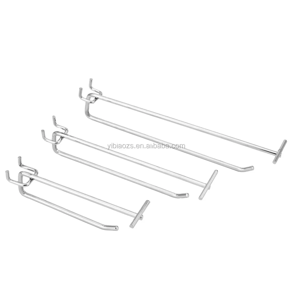 High Quality Pegboard Hook Hanging Display Peg Hooks Heavy Duty Billion Display Metal YB-D026 CN;ZHE Chrome Silver