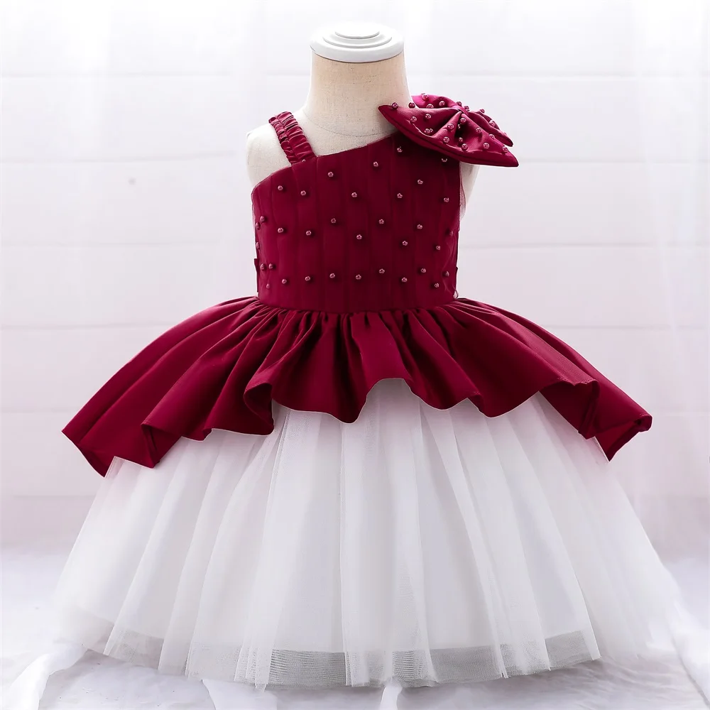 MQATZ baby girl dress layered summer new style dress of 3 year old fancy kids beaded evening gown L2085XZ
