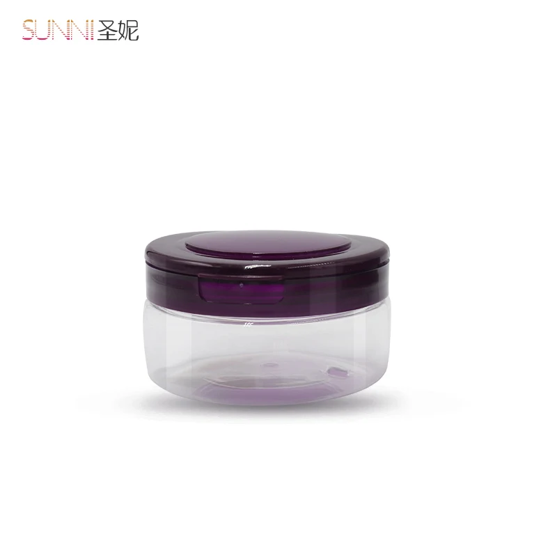 Transparent Night Cream Jar PP Flip Bottle 100ml Amber Pet Plastic Bottle