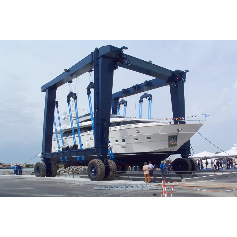 100ton 200ton 300ton Electric Marine Boat Lifting Crane Rubber Tyre Crane 4 Dorection 4 Drive Gantry Crane