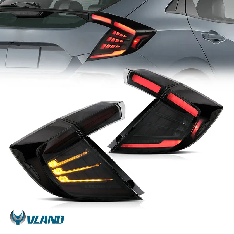 Vland wholesale factory New Style Full LED Tail Lights Civic 10th Taillights Assembly 2018 2019 2020 For Honda Civic Rear Lamp