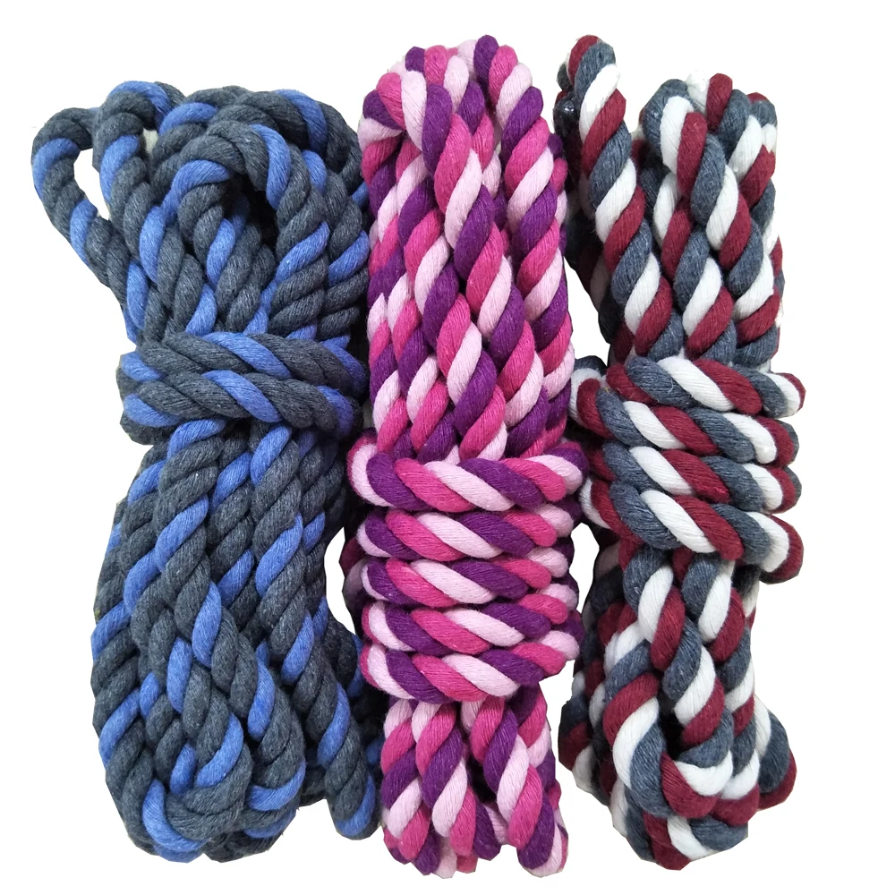 Different colors poly cotton twisted round rope 8mm thick shoe laces
