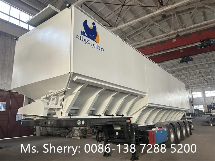 60M3 Farm Poultry Bulk Feed Trailer 4 Axle Electric Discharge Bulk Feed Tank Trailer