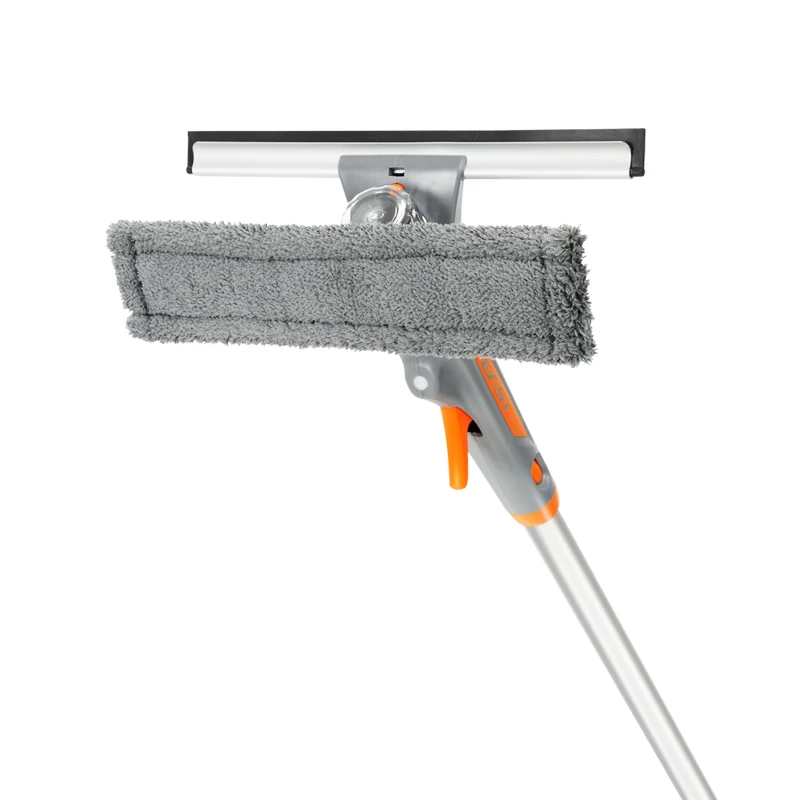 portable 12 inch floor cleaning window telescopic glass felt polyurethane urethane squeegee rubber triple with brush