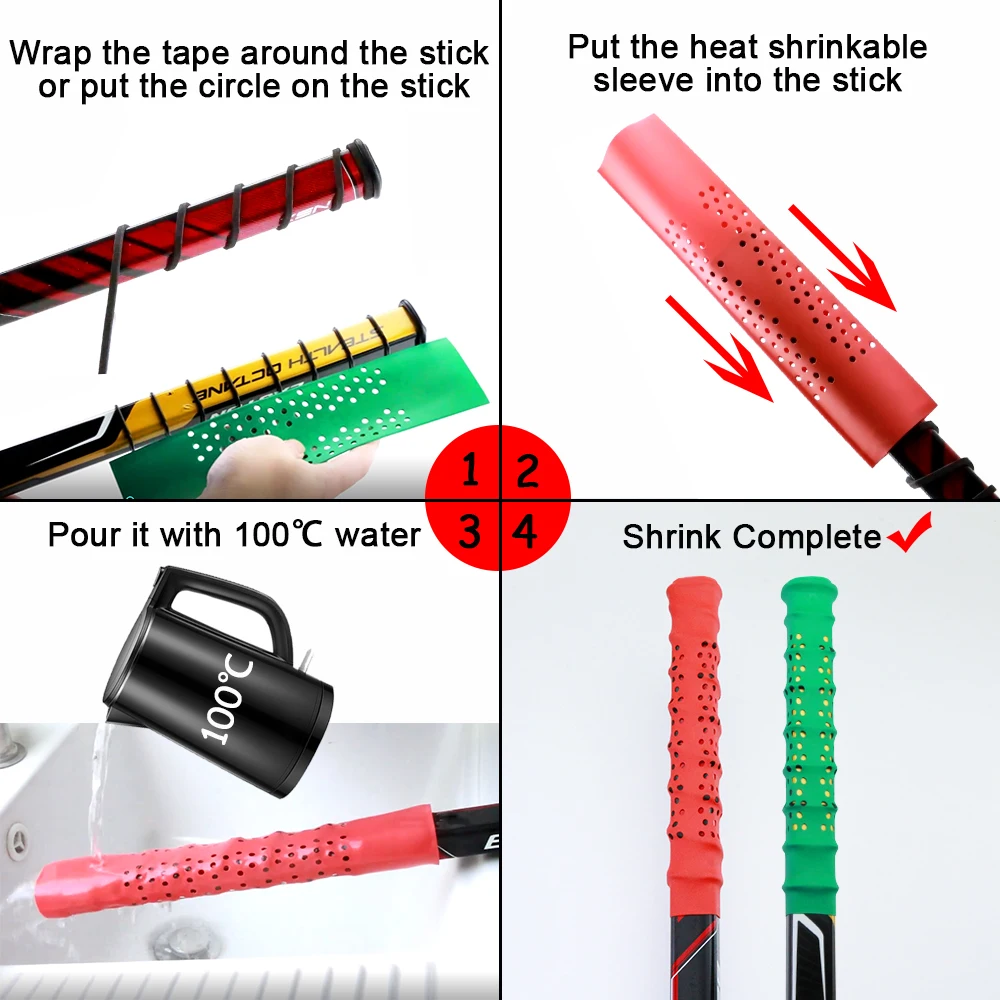 Hockey Grip Tape Non Slip Heat Shrinkable Sleeve Ice Hockey Stick Grips Training Heat Shrinkable Tube