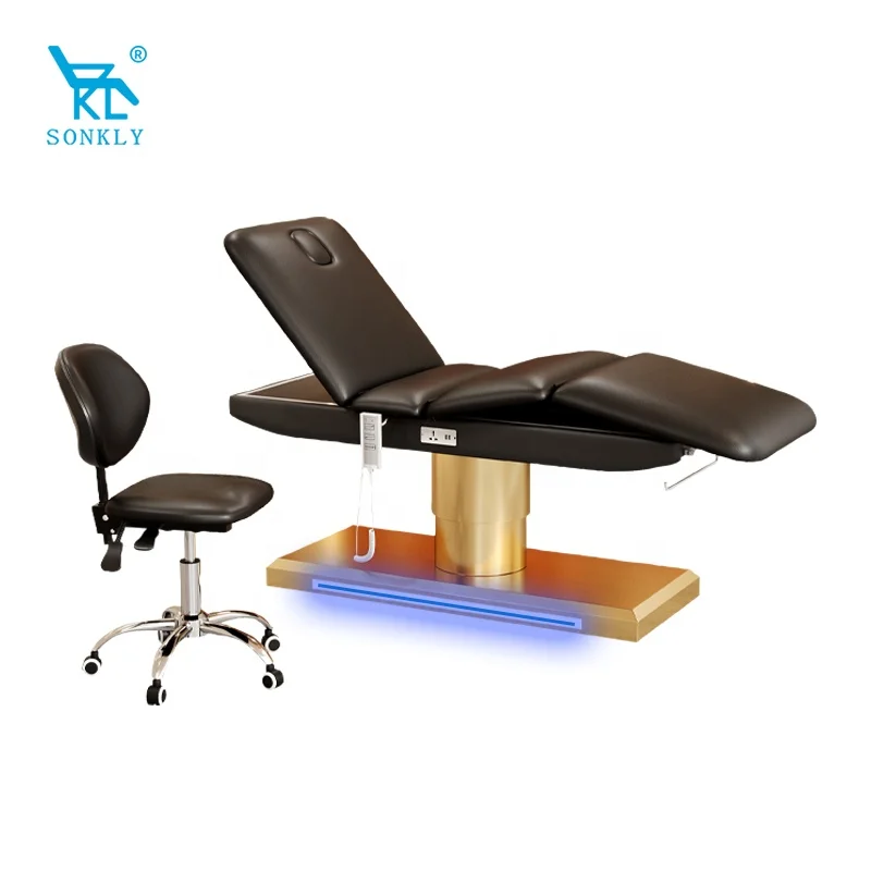 SONKLY Modern Electric Adjustable Lash Beds Massage Electric Beauty Bed Saloniture Massage Table For Salon Furniture 3 motors
