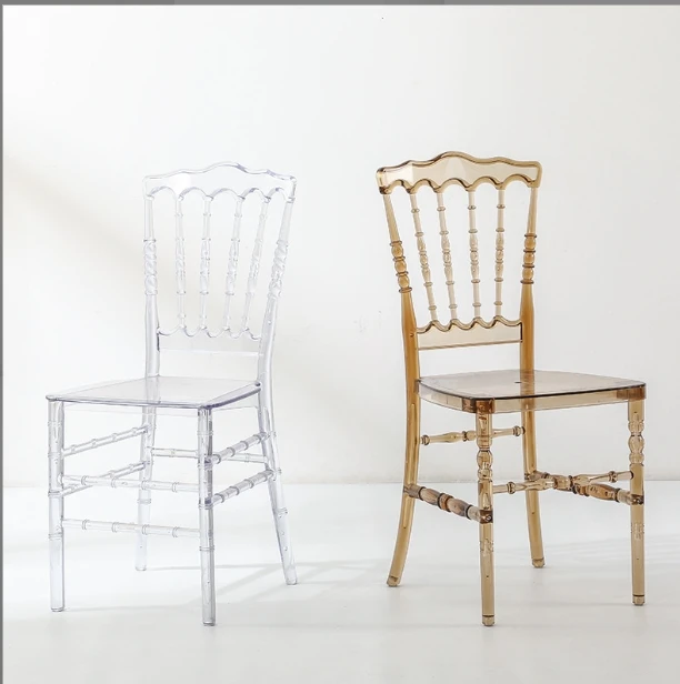 Modern Tiffany Chairs Bamboo Design Plastic Restaurant and Party Event Chair  Removable Feature