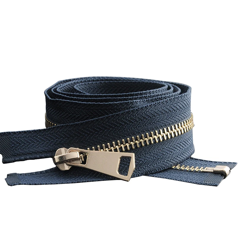 Manufacturer wholesale price high quality 5# 7# metal slider Industrial Nylon and metal zipper long chain strap Pants zipper