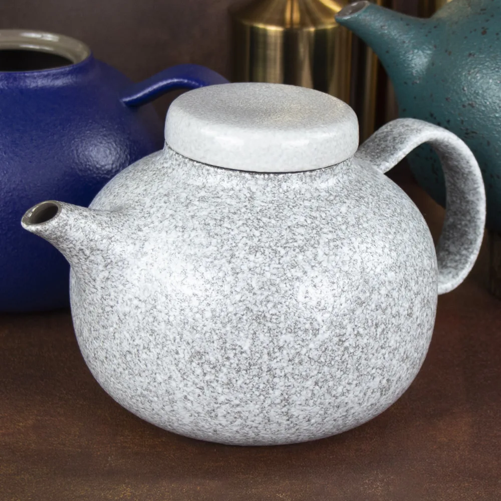 1100Cc High Fired Teapot Blue Green Rustic Tea Pot Ceramic Porcelain Teapot