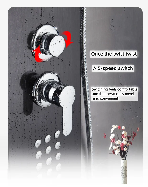 New Product Ideas 2023 Freestanding stainless steel bathroom fan coil smart two control  thermostatic shower panel steam