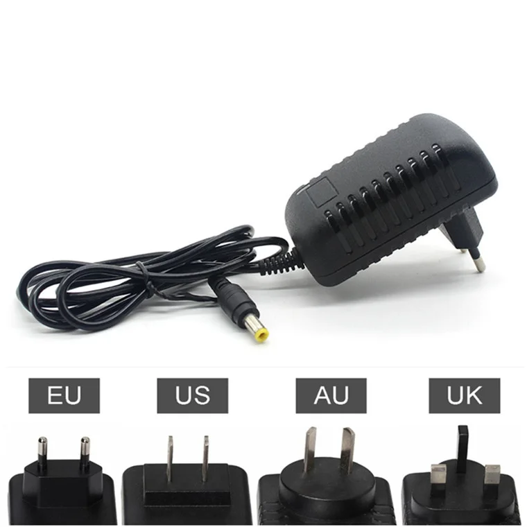 EU/US/UK/AU Plug Adapter AC 100-240V To DC 12V 2A 2000mA Power Supply 5.5mm x 2.1-2.5mm For CCTV led